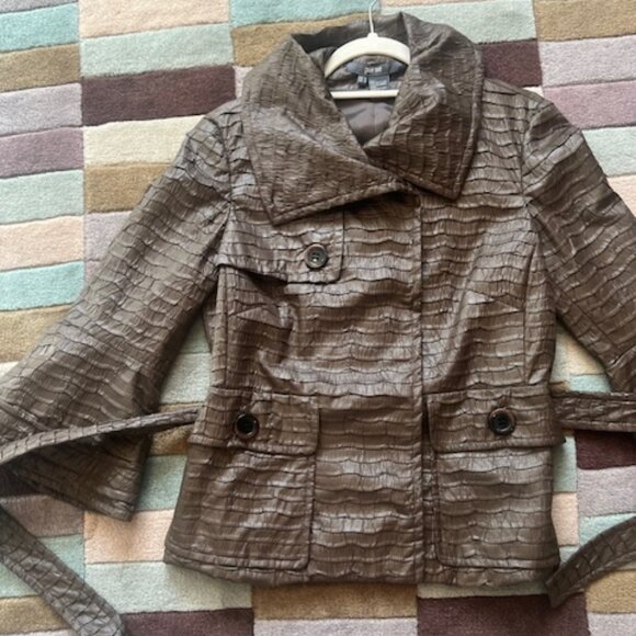 Per Se Faux Letter Jacket with Tie, Size 6 - Picture 3 of 9